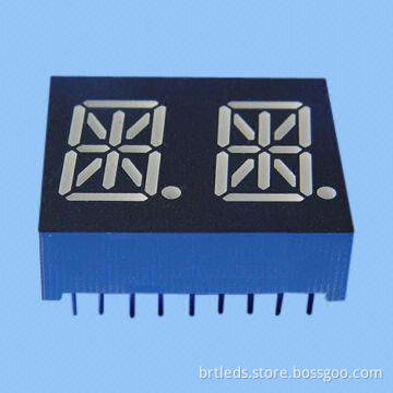 Dual-digit 7-segment LED Display, 0.54-inch Green Color, Common Cathode, White Segment/Black Face